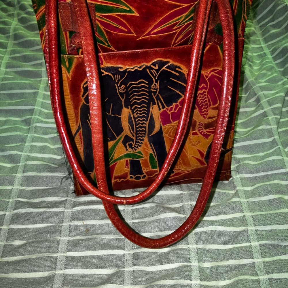 Colorful Elephant Print Women's Bag